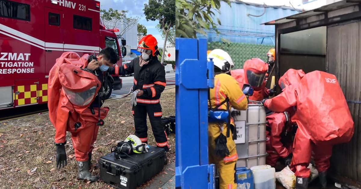 7 PEOPLE EVACUATED AFTER YELLOW SMOKE EMIT FROM CHEMICALS @ LOYANG