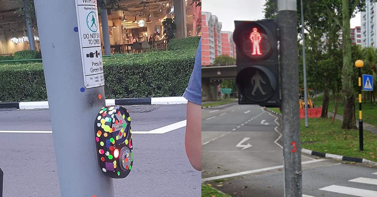 TRAFFIC LIGHT BUTTON VANDALISED WITH ALLEGED ‘SAFE ENTRY’ STICKERS