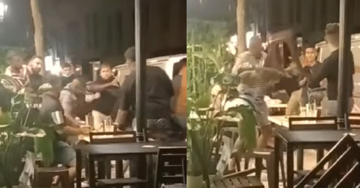 HUGE GANG FIGHT BROKE OUT AT BOAT QUAY – THROW CHAIR, THROW TABLE