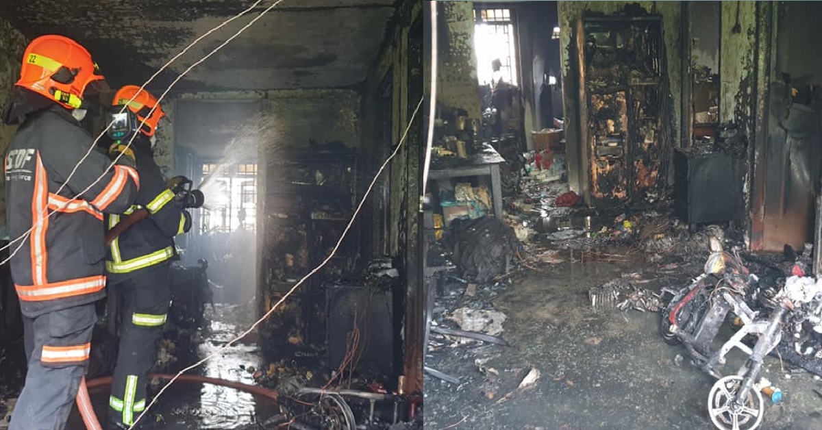 FIRE AT NEW UPPER CHANGI RD, WITH ONE WOMAN FOUND NOT BREATHING