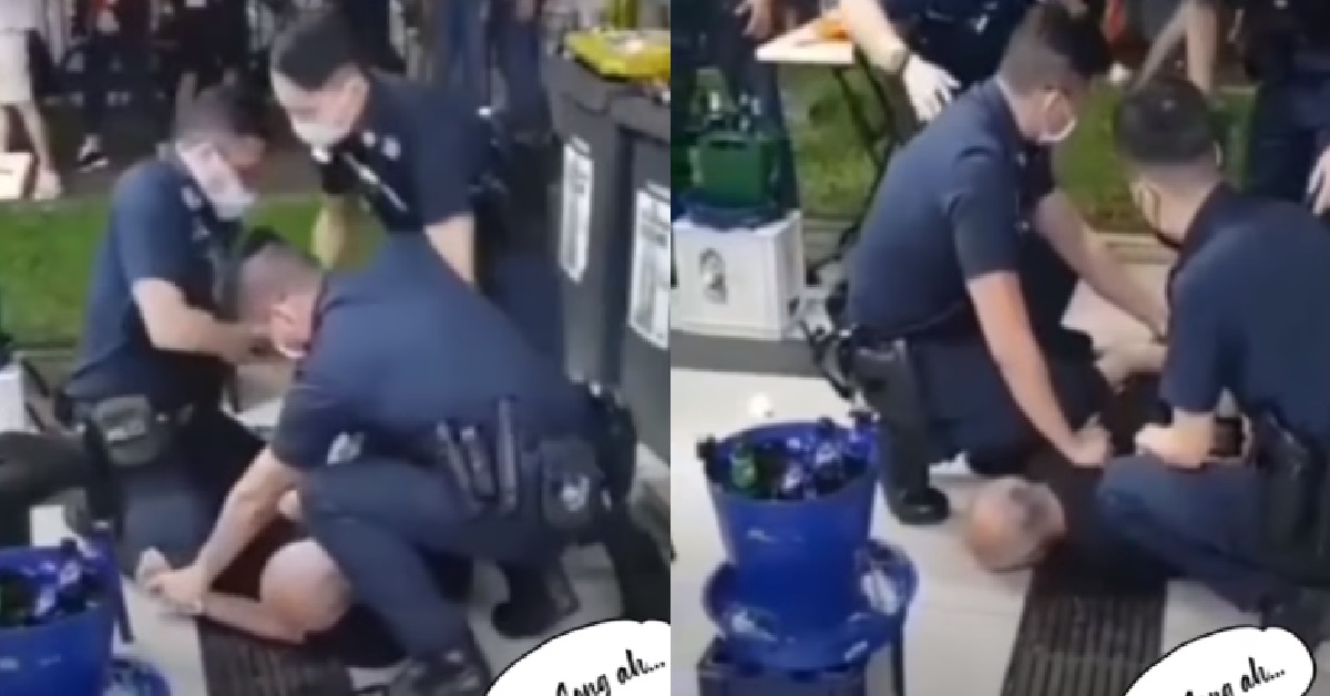 ALLEGEDLY DRUNK MAN SEEN RESISTING ARREST BY POLICE