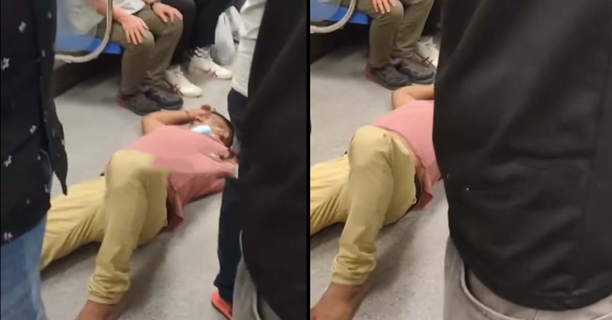 DRUNK MAN LAYS DOWN IN TRAIN & SNORE SUPER LOUD MACHAM HIS HOUSE