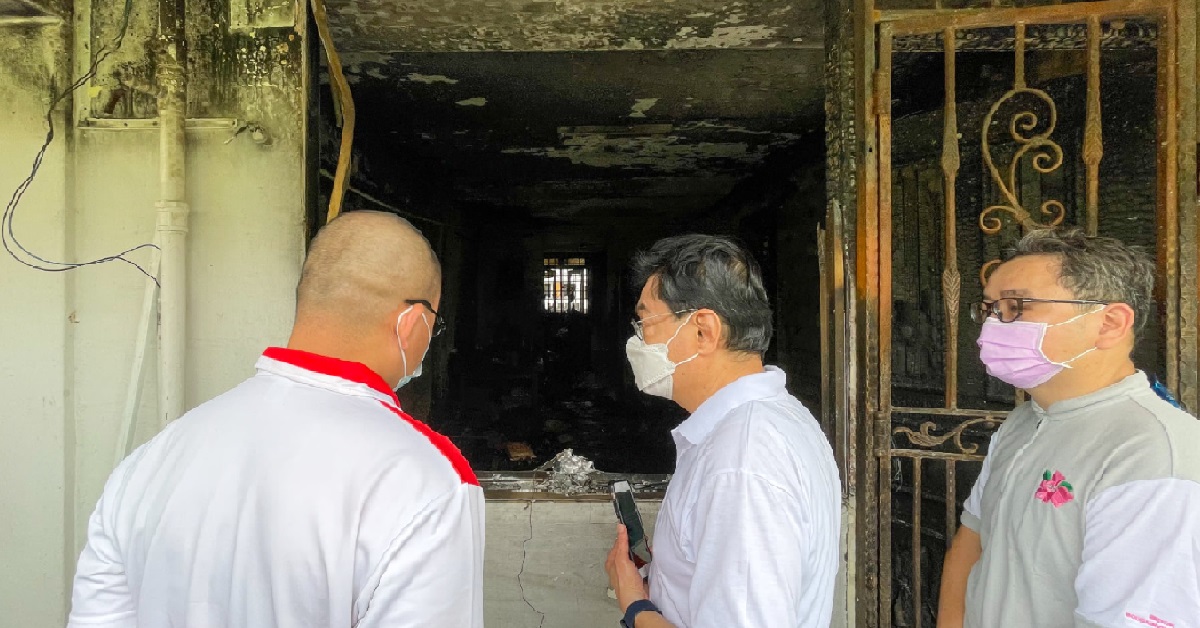 HENG SWEE KEAT VISITED SITE OF FIRE & FAMILY OF WOMAN WHO DIED