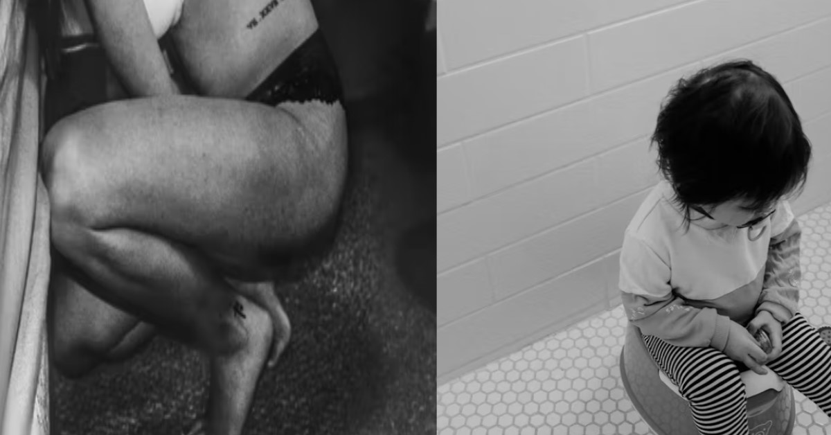 MUM WITH DIARRHOEA ‘LETS GO’ IN CHILD’S POTTY