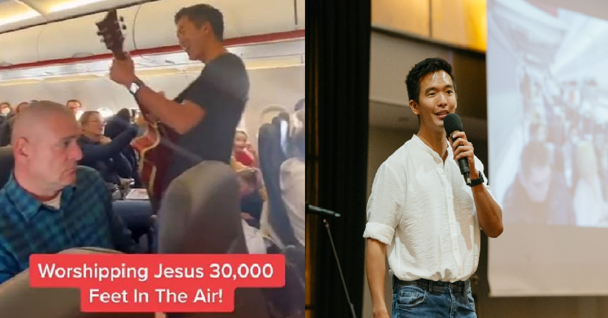 S’PORE CHURCH PRAISES MAN SINGING IN PLANE FOR HIS “COURAGE”