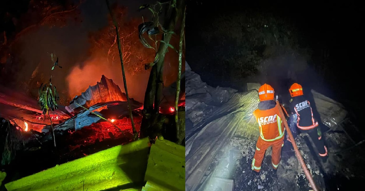 FIRE @ KUSU ISLAND, SHRINES ON TOP OF HILL BURNING, PUT OUT BY SCDF