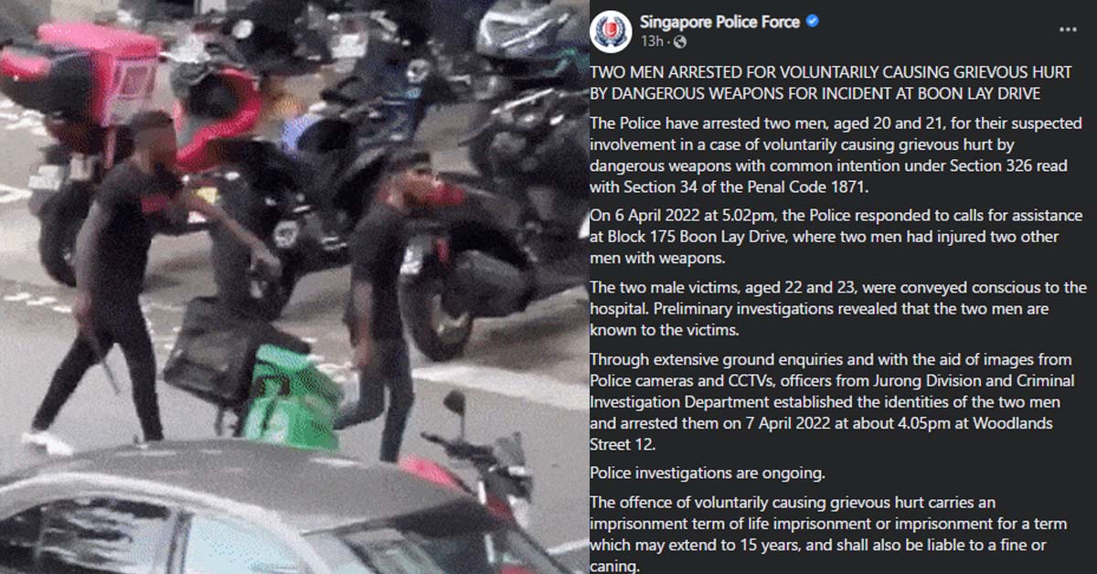 BOON LAY KNIFE ATTACK DUO ARRESTED BY POLICE IN WOODLANDS