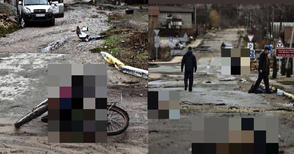 ABOUT 300 CIVILIANS MASSACRED BY RUSSIAN TROOPS RETREATING FROM BUCHA