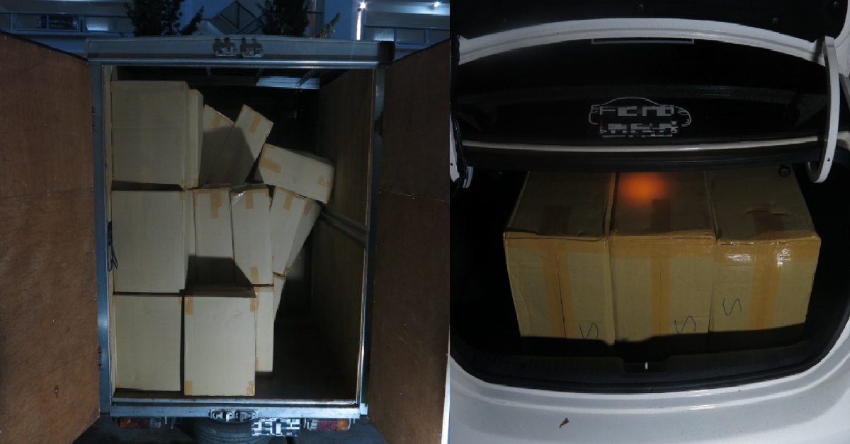 4.5K CARTONS OF CONTRABAND CIGARETTES SEIZED, 2 MEN ARRESTED