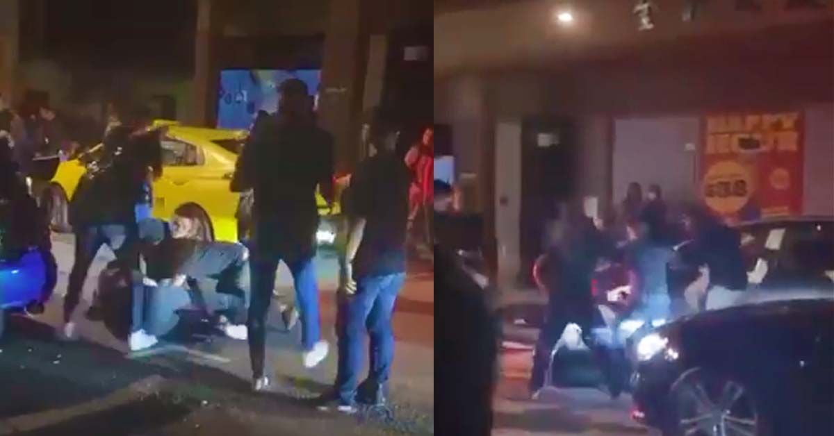 HUGE FIGHT AT ALIWAL STREET, POLICE TRYING TO STOP THEM WITH BATONS OUT