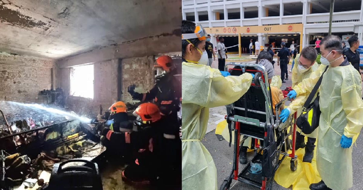 FIRE AT BUKIT MERAH VIEW, 5 PERSONS SENT TO HOSPITAL