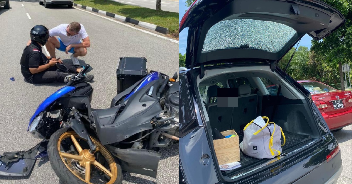 DRIVER CRASHED INTO MOTORBIKE, THEN TELLS PASSERBY TO “GET LOST”