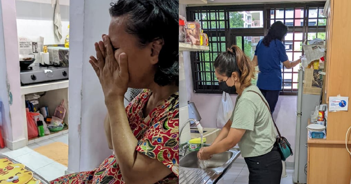 ELDERLY WOMAN CRIES AFTER GOOD SAMARITANS HELPED CLEAN HER HOME