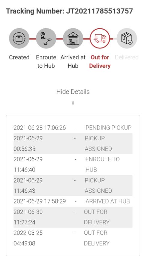 J&T EXPRESS, 9 MONTHS ALREADY STILL OUT FOR DELIVERY