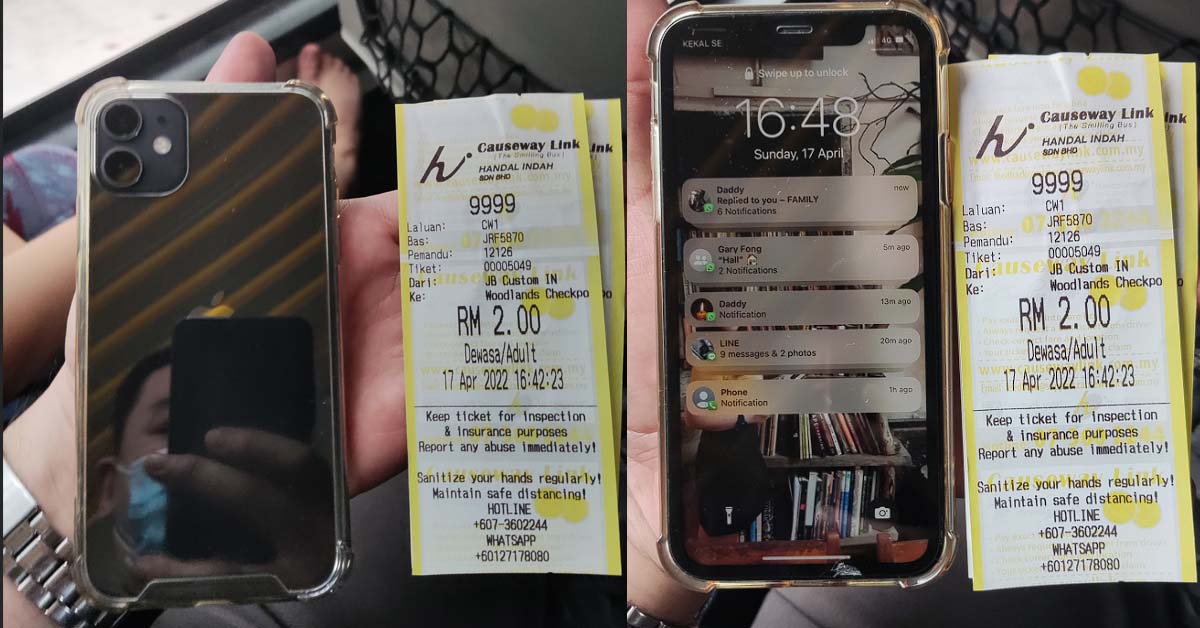 MAN FOUND IPHONE AT JB TOWARDS SG & HANDED IT TO ICA OFFICER