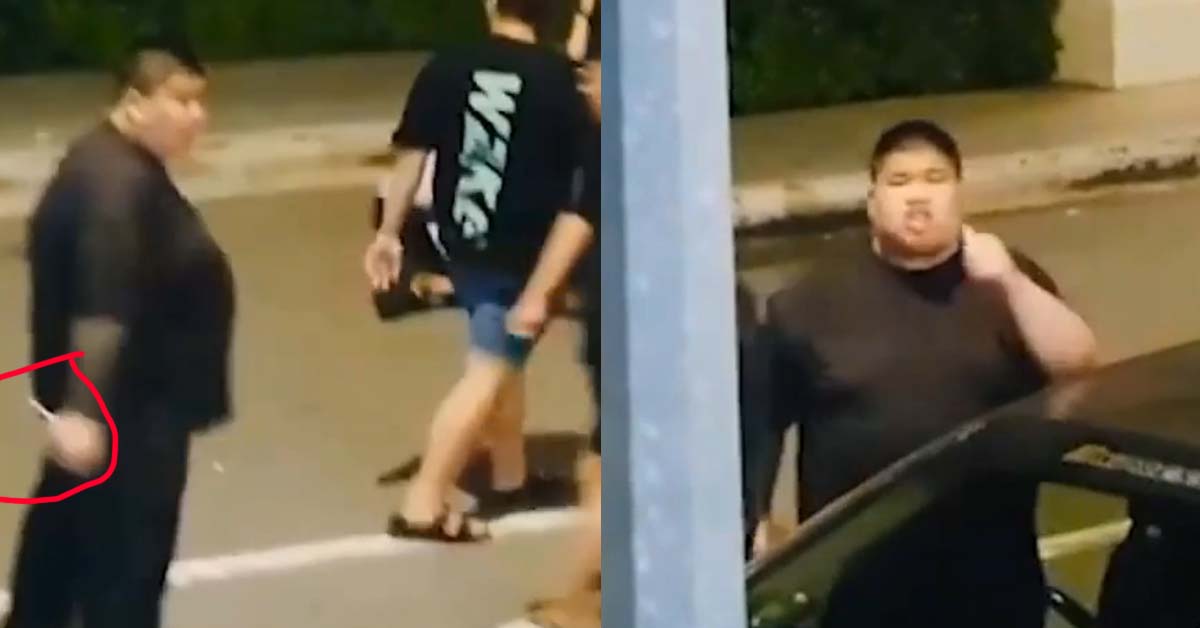 HUGE FIGHT NEAR KATONG SQUARE, MAN TAKES A WEAPON FROM CAR