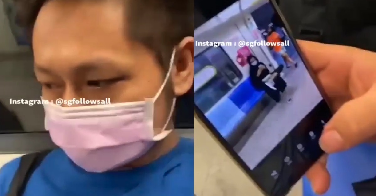 MAN CAUGHT TAKING PHOTOS OF GIRL INSIDE MRT, CONFRONTED BY THE GIRL