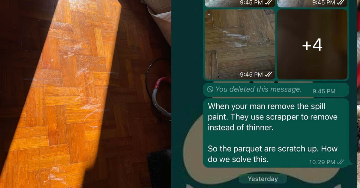 PAINTER SCRATCHES FLOOR & DID A BAD JOB, TAKE MONEY ALREADY MIA