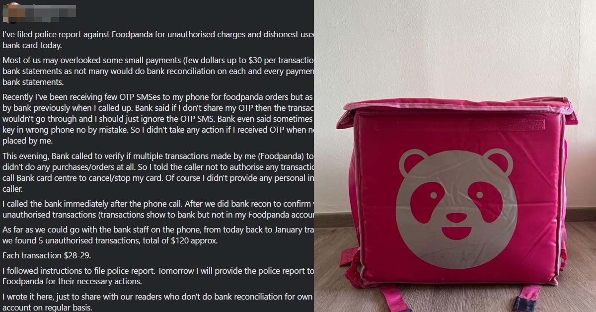 WOMAN FILES POLICE REPORT AGAINST FOOD PANDA FOR UNAUTHORISED CHARGES