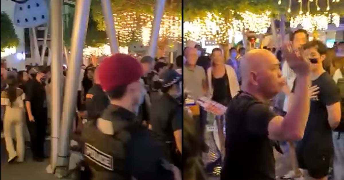 CLARK QUAY CROWD SINGS BACKSTREET BOYS UNTIL TOLD TO DISPERSE