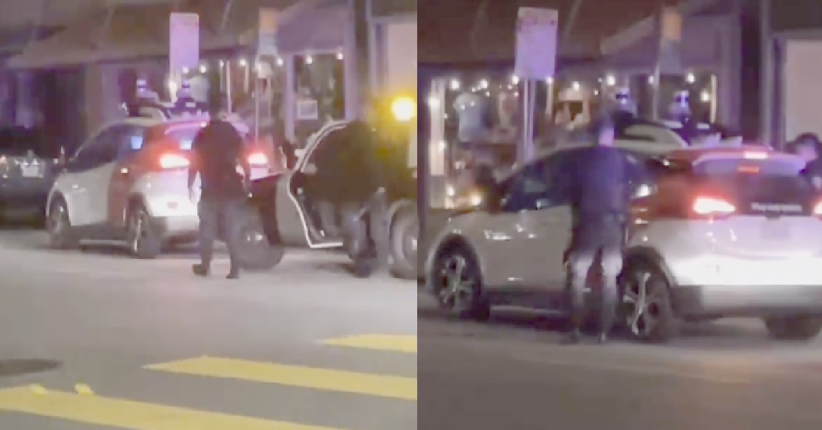 POLICE STOPPED CAR AT SIDE OF ROAD, BUT FOUND NO DRIVER INSIDE