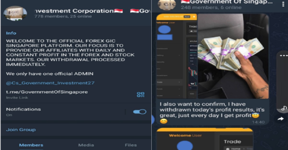SCAMMERS PRETENDING TO BE FROM GOVT OF S’PORE INVESTMENT CORPORATION