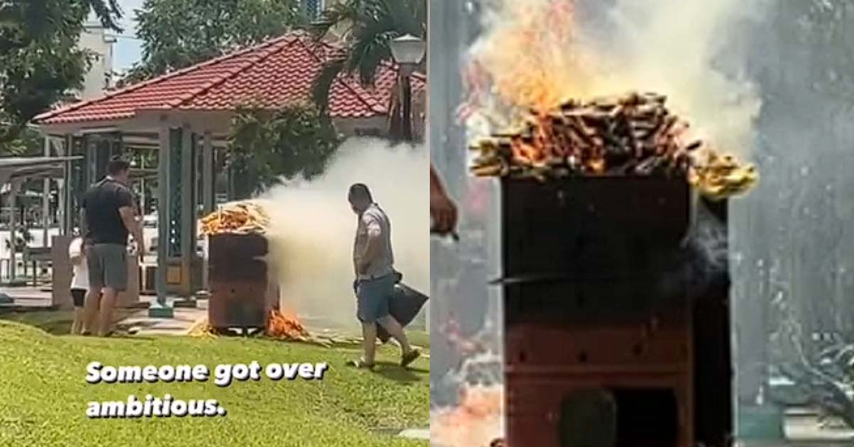 MAN OVER FILLS INCENSE BURNER AND SMOGS THE WHOLE AREA