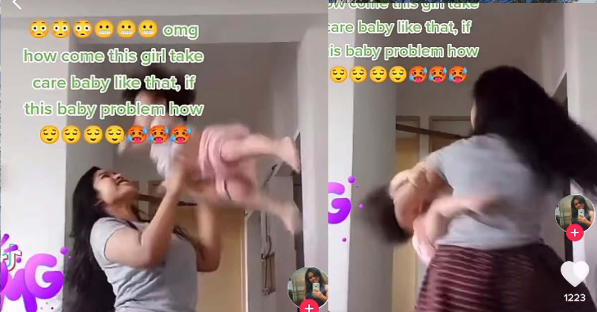 MAID TAKES BABY AND SWINGS AROUND DANGEROUSLY FOR HER TIK TOK CHANNEL