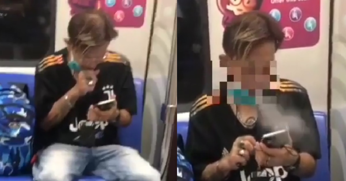 UNCLE OPENLY VAPING INSIDE MRT BECAUSE HE THINKS MRT IS HIS AH GONG ONE