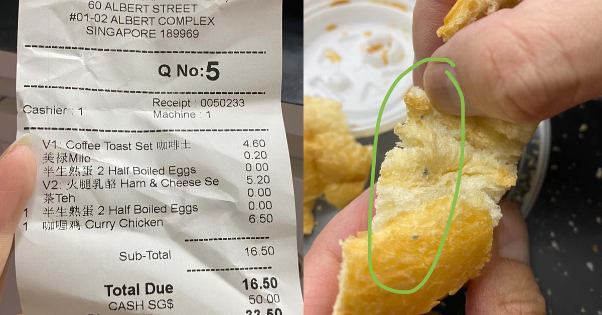 WOMAN BUYS CURRY & BREAD FROM ALBERT STREET, END UP ITS MOULDY