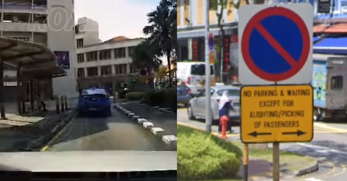 TAXI PARKS AT DROP-OFF POINT & BLOCKS WHOLE ROAD, INSISTS ITS A TAXI STAND
