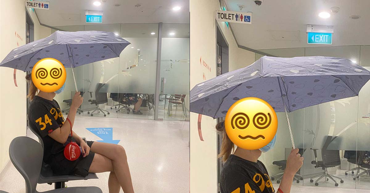 NETIZENS ARE CONFUSED AFTER SEEING A WOMAN USING AN UMBRELLA IN A HOSPITAL