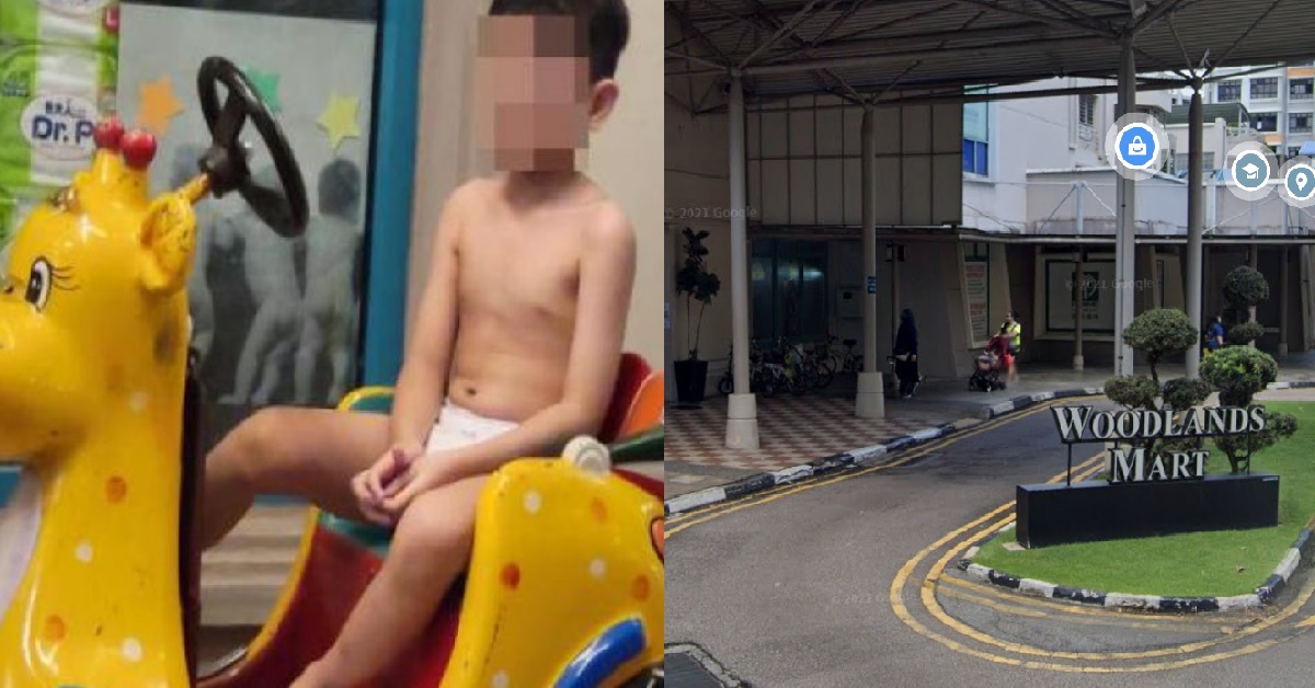 BOY FOUND WALKING AIMLESSLY BY HIMSELF IN DIAPERS @ WOODLANDS MART