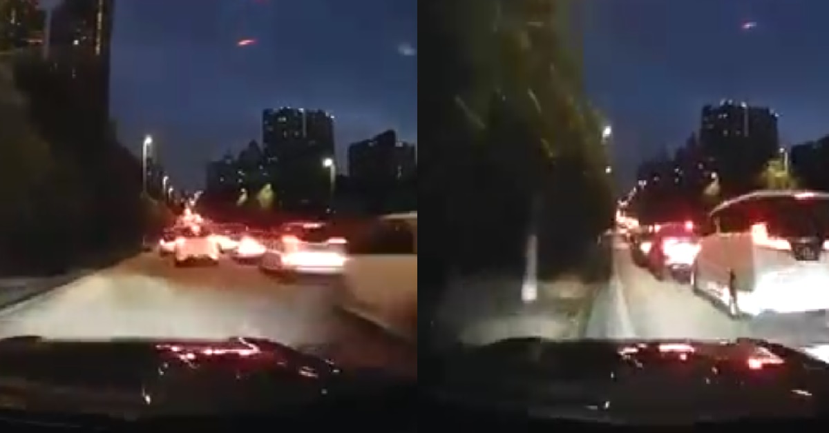 DRIVER ACCIDENTALLY SPEEDS INTO TRAFFIC JAM, CHANTS “JIALAT JIALAT JIALAT”