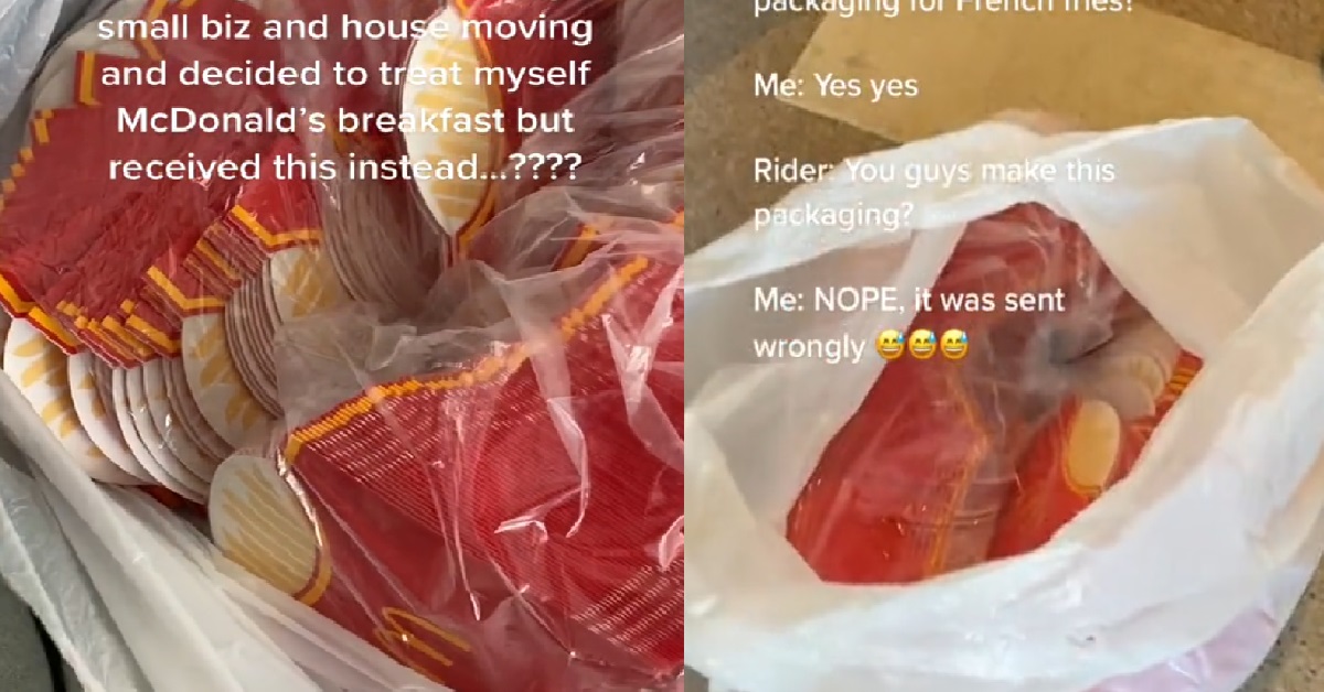 WOMAN ORDERS MCDONALD’S BREAKFAST, GETS FRIES PACKAGINGS INSTEAD