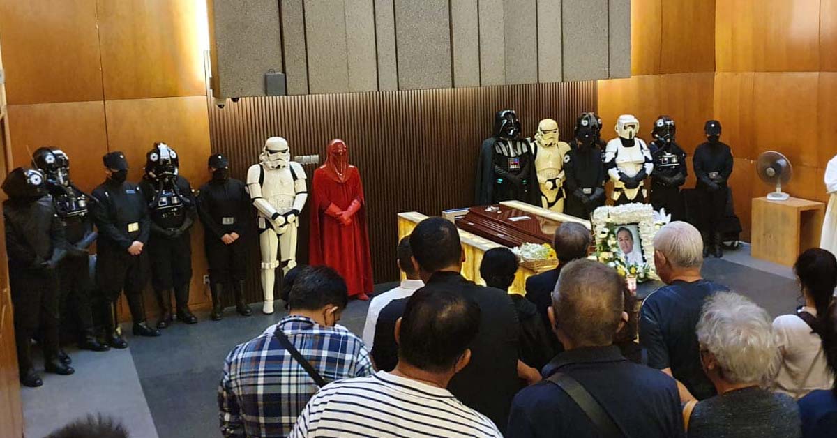 MAN GETS SEND-OFF IN STAR WARS THEMED FUNERAL AT MANDAI CREMATORIUM