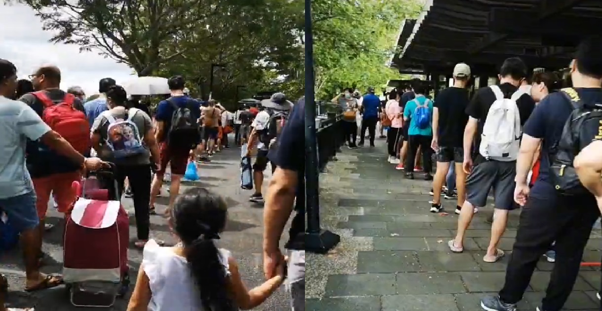 SUPER LONG QUEUE FOR BOATS AS S’POREANS HEAD TO UBIN FOR LABOUR DAY