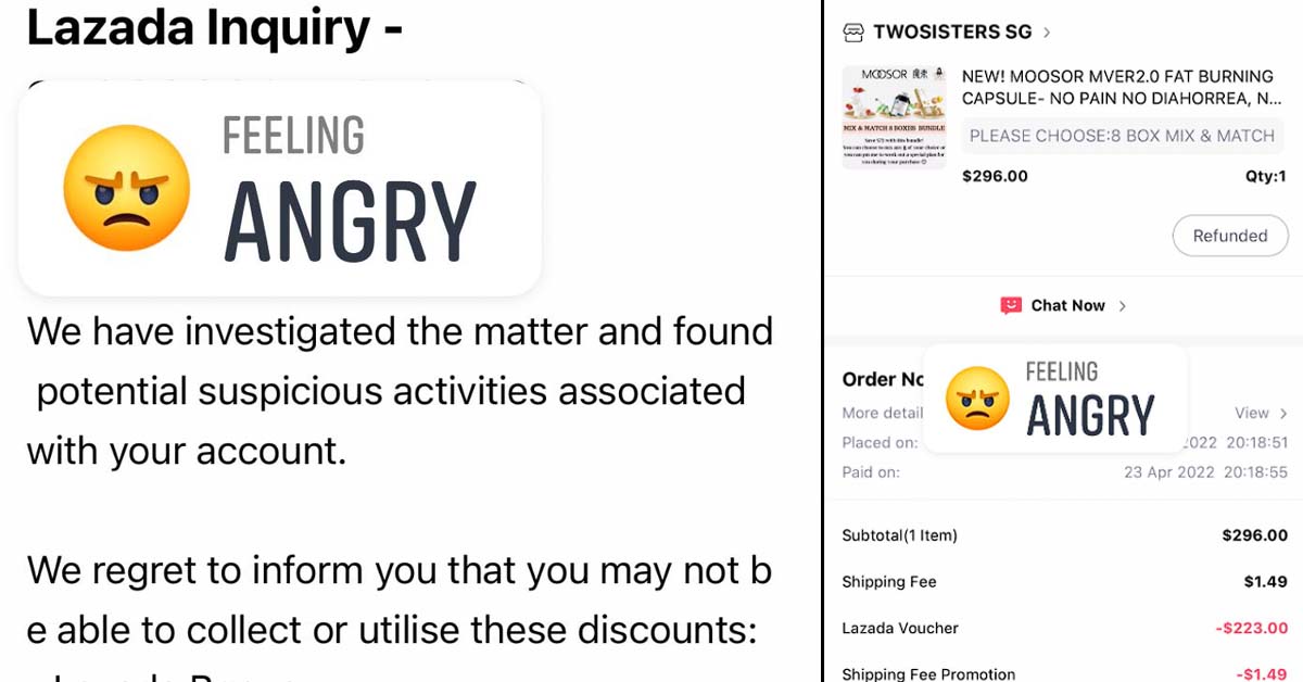 CUSTOMER REQUESTED A REFUND ON LAZADA BUT WAS REJECTED FOR “SUSPICIOUS ACTIVITIES”