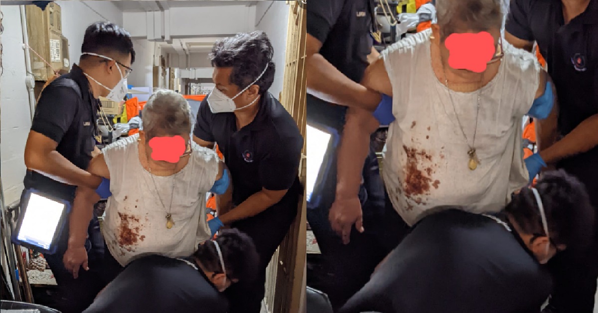 ELDERLY WOMAN BLEEDING FROM HER CHEST DUE TO INFECTED WOUND