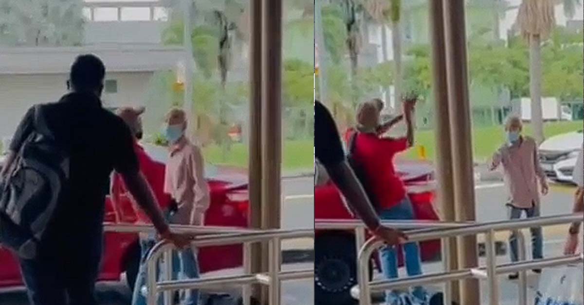 TAXI UNCLE ARGUES WITH DRUNK MAN AT TAXI STAND, TAUNTING TO FIGHT