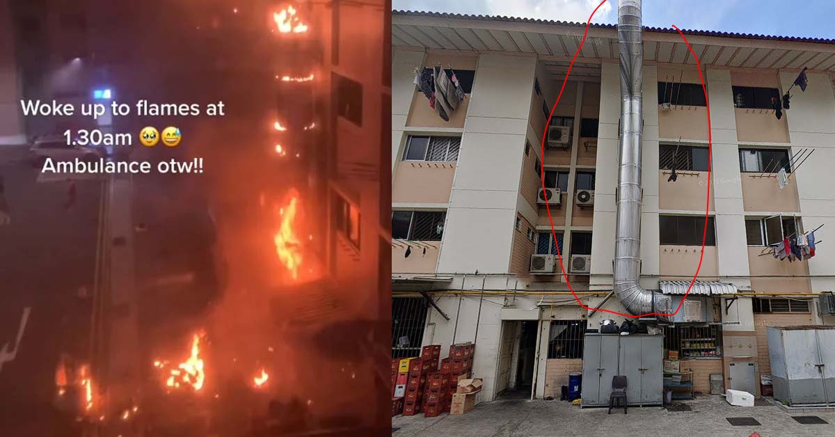 FIRE AT SERANGOON COFFEE SHOP, 1 SEND TO HOSPITAL
