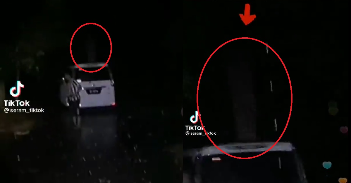 PONTIANAK SEEN STANDING ON TOP OF CAR AND WATCHING DRIVER OUTSIDE