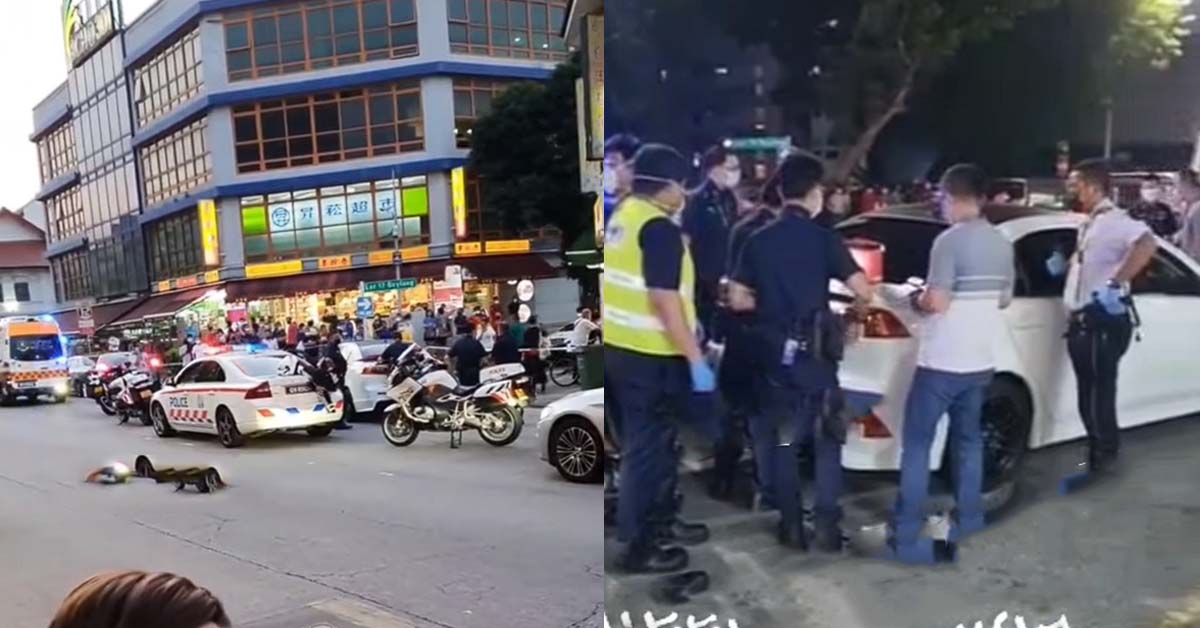 POLICE SEEN CONDUCTING OPERATION AT GEYLANG, PART OF ROAD CORDONED OFF