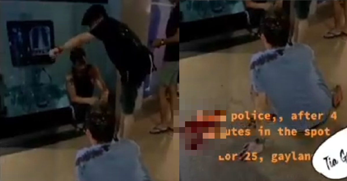 MAN COVERED IN BLOOD AFTER ALLEGED FIGHT, BUT STILL VERY RELAXED