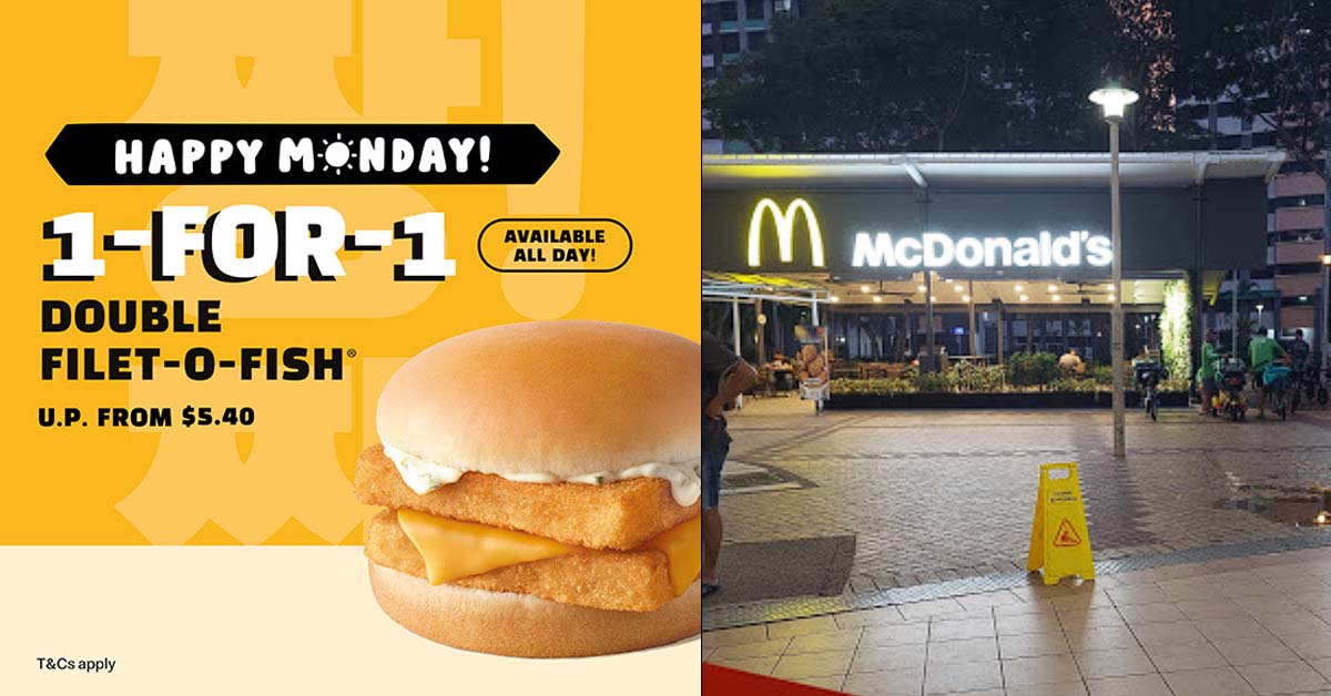 1 FOR 1 DOUBLE FILET-O-FISH, TODAY & TOMORROW ONLY