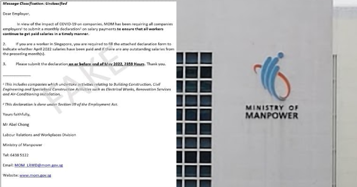 MOM – FAKE EMAILS CIRCULATING IMPERSONATING MOM OFFICERS