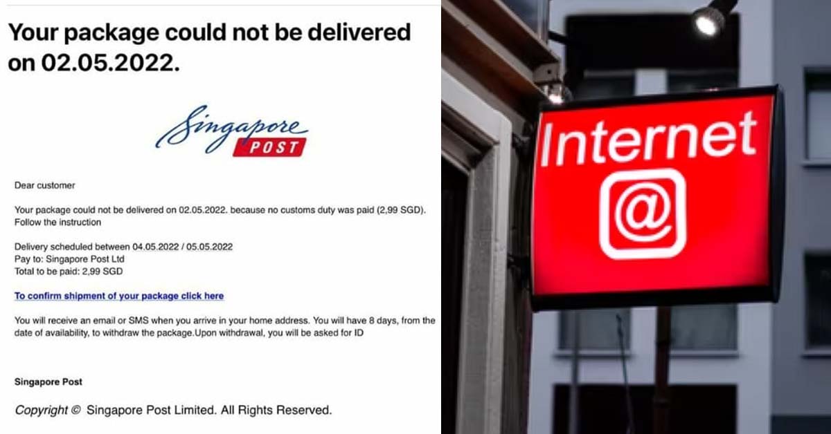 FAKE SINGPOST STEALING CREDIT CARD DETAILS VIA LINK INSIDE EMAIL