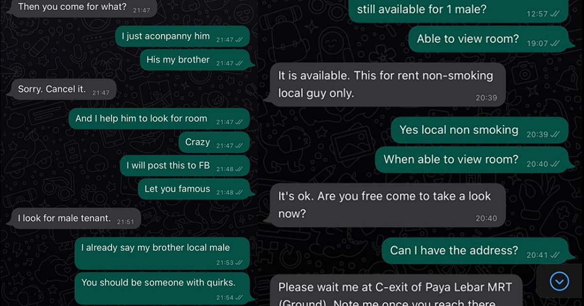 PSYCHO LANDLORD AT PAYA LEBAR, HAVENT MOVE IN ALREADY GOT PROBLEM