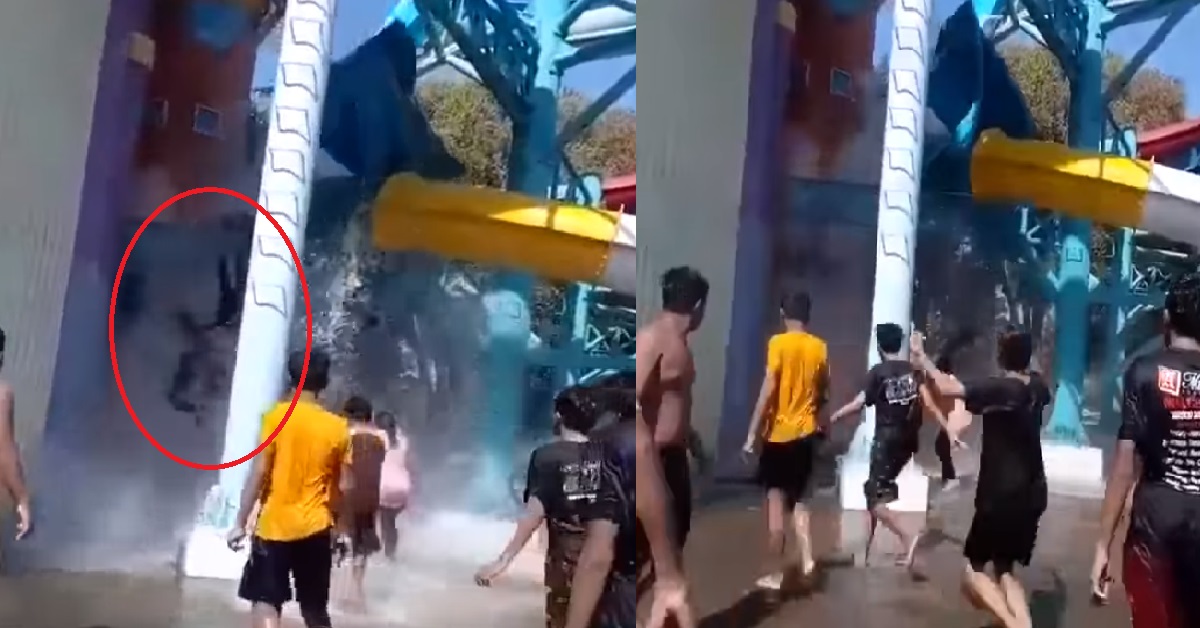 10 METRE HIGH WATER SLIDE COLLAPSED, 16 PEOPLE FELL FROM HEIGHT