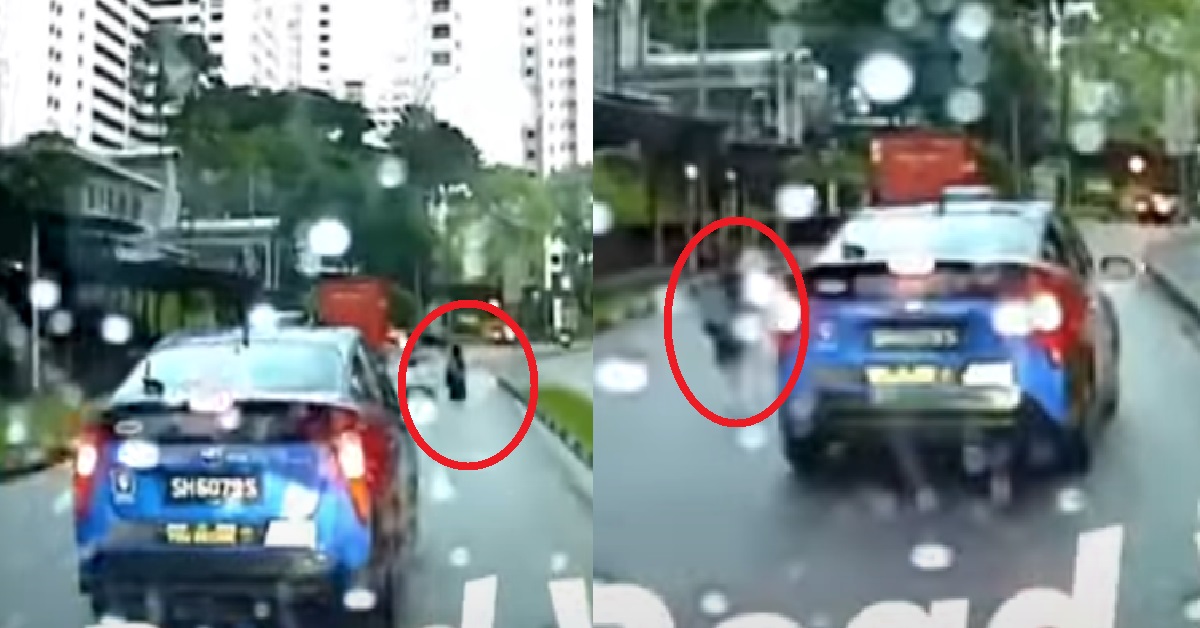 SCHOOLGIRL SUDDENLY DASHED ACROSS BUSY ROAD, ALMOST RUN OVER